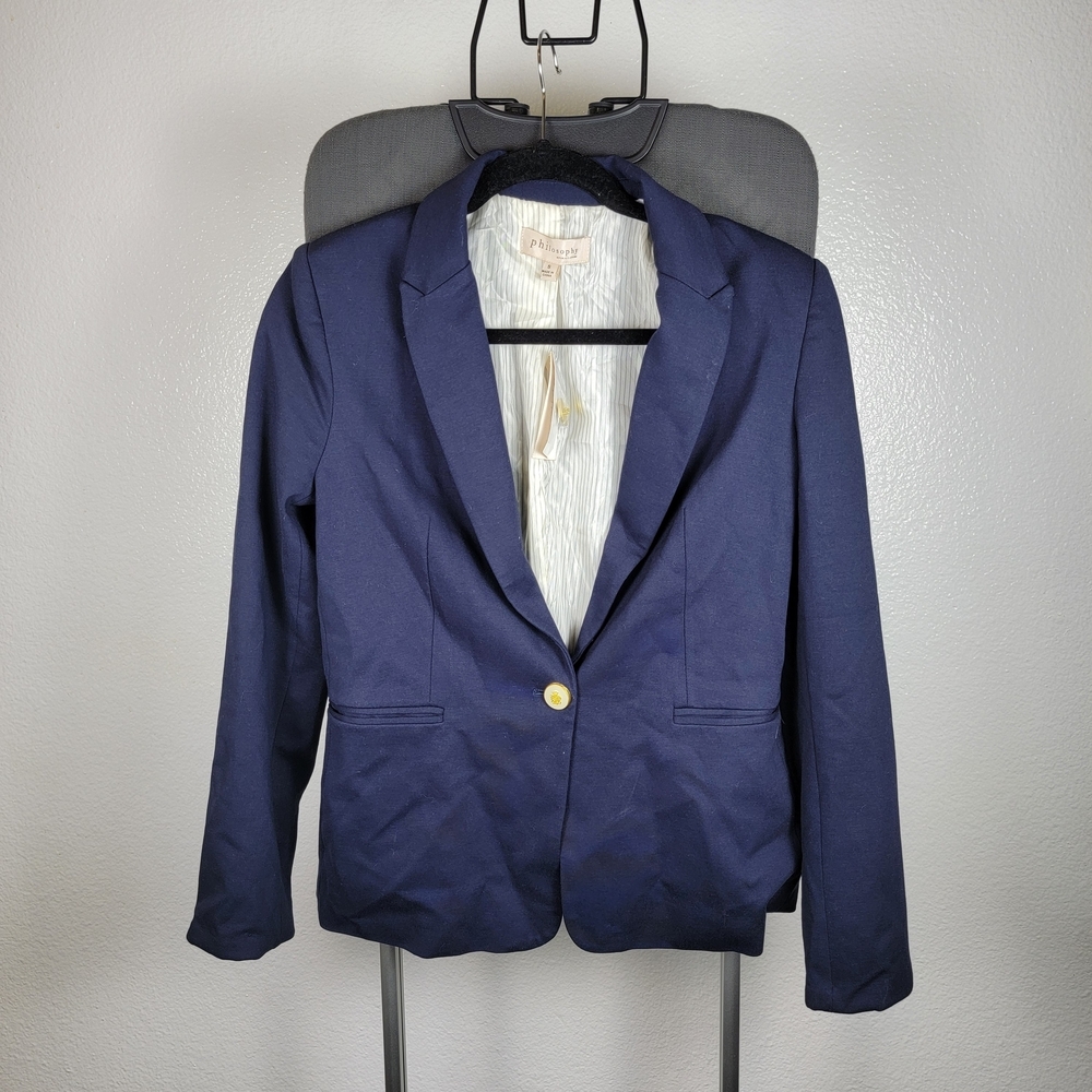 Philosophy Navy Blue Ponte Blazer Women's Size S